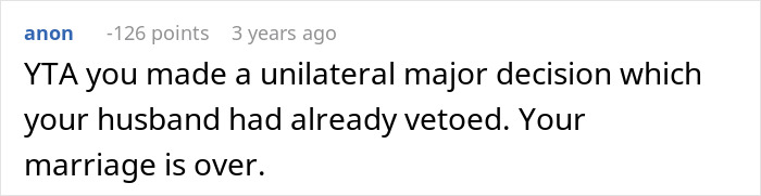 Screenshot of an online comment criticizing a woman for renting out her husband&rsquo;s man cave after he refuses to work or help around.