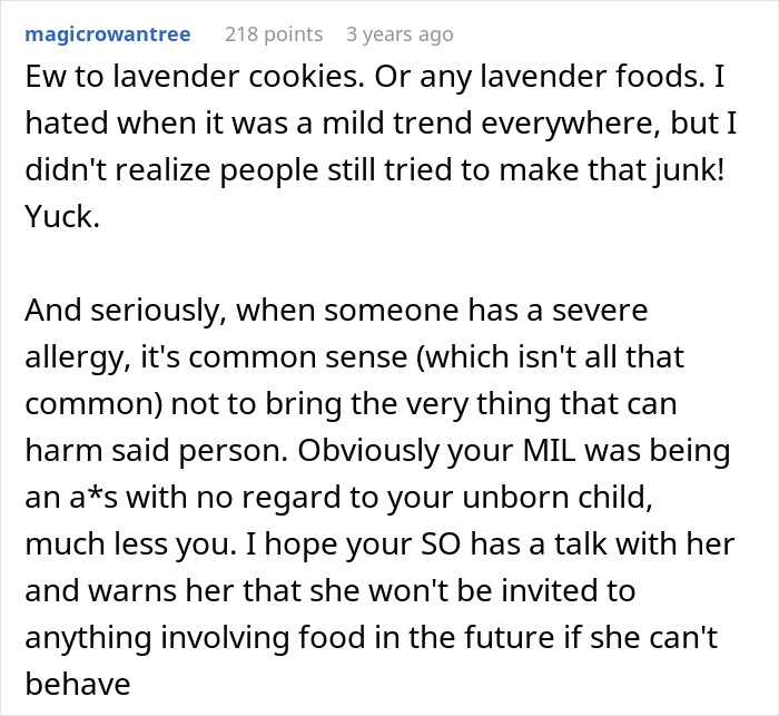 Text post discussing frustration over a MIL sabotaging a baby shower by mixing gluten treats with allergy-safe food. Text post discussing frustration over a MIL sabotaging a baby shower by mixing gluten treats with allergy-safe food.