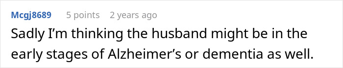 Comment on a forum discussing a couple confronted by an elderly neighbor alleging the man is having an affair with his wife.