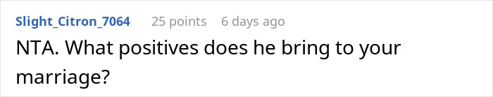 Screenshot of a forum comment discussing a man expecting his wife to rescue him after missing his flight home.