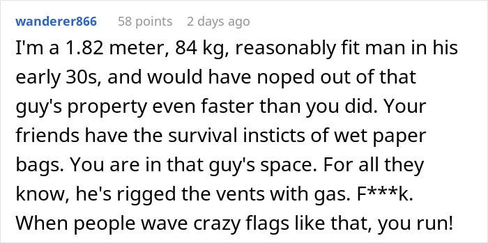 Comment on a forum post about a woman worried about creepy Airbnb host texts and safety concerns in a rental property.