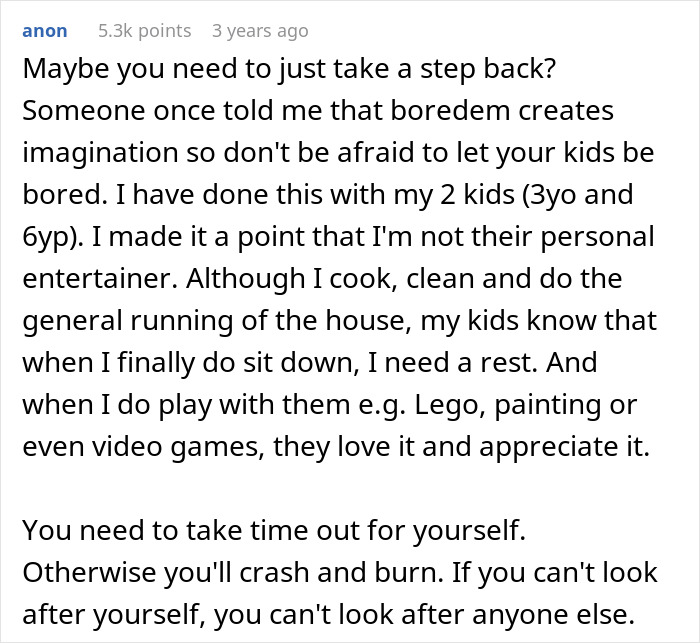 Comment discussing a woman’s fear of surviving motherhood and regrets having kids, emphasizing self-care and parenting challenges. Comment discussing a woman’s fear of surviving motherhood and regrets having kids, emphasizing self-care and parenting challenges.