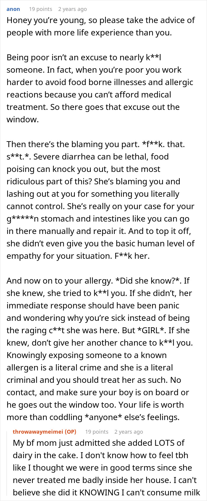  "I Destroyed Her Family Vacation": GF Rushed To The ER Thanks To Her BF's Mom's Contaminated Cake 