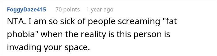Person Called "Fatphobic" For Refusing To Let Obese Guy Invade Their Seat, Sparks Flight Drama