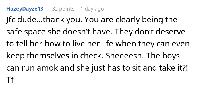 Comment expressing frustration about stepdaughter dating and having a love nest despite bio-dad's disapproval.