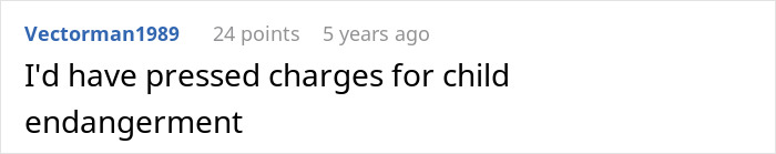 Comment expressing intent to press charges for child endangerment related to allergy neglect by MIL causing ER visit.