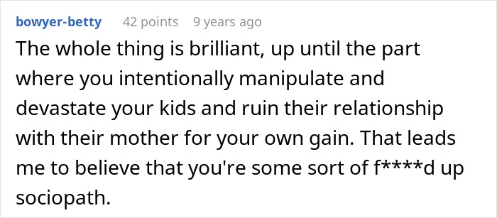Comment discussing a husband's pro revenge after wife cheating and his clever strategy to walk away with everything.