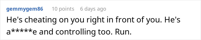 Screenshot of an online comment revealing suspicion about a husband&rsquo;s coworker and unpaid nannying of his girlfriend&rsquo;s children.