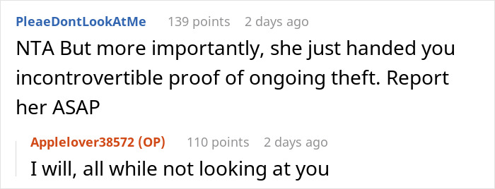 Screenshot of an online discussion about a serial food thief with peanut allergy causing an ER visit after stealing dinner.