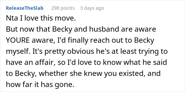 Comment discussing a man worried about his wife&rsquo;s petty drama risking his job while it affects their marriage.