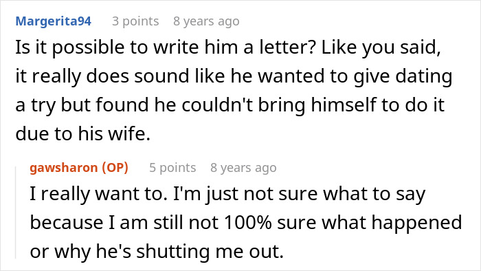 Screenshot of an online conversation about a woman setting up a widow and single mom for a date and an unexpected reason for cutting it short.