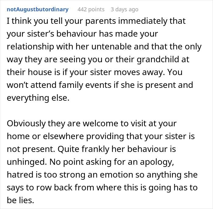Text post discussing a woman forbidding her brother-in-law from talking to her despite seeing her nephew less.