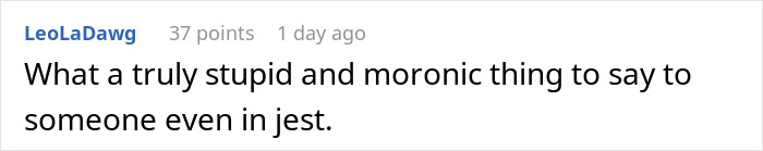 Screenshot of a Reddit comment reacting to a crazy body-shaming comment that led to an immediate employee termination.