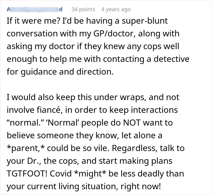 Comment advising a person to consult a doctor and detective over suspicions of poisoning by MIL's behavior. Comment advising a person to consult a doctor and detective over suspicions of poisoning by MIL's behavior.