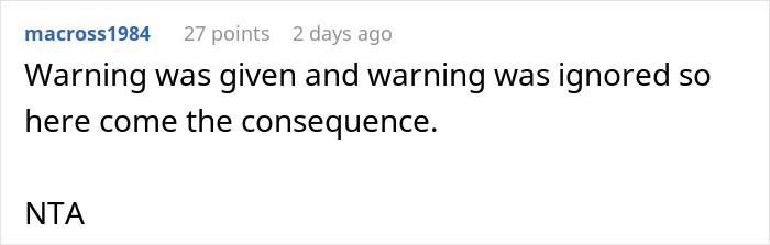 Comment on a forum stating warning ignored leading to consequences, related to baby breaking iPhone and Gucci sunglasses dispute.