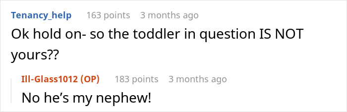 Reddit conversation discussing a single mom abandoning toddler and parents planning to restart life.