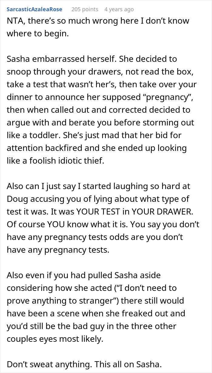 Screenshot of a detailed online comment discussing a woman’s dramatic pregnancy reveal turning into total humiliation. Screenshot of a detailed online comment discussing a woman’s dramatic pregnancy reveal turning into total humiliation.