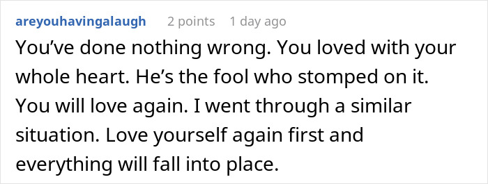 Comment text on a white background about love and healing, reflecting on being a backup in a relationship. Comment text on a white background about love and healing, reflecting on being a backup in a relationship.