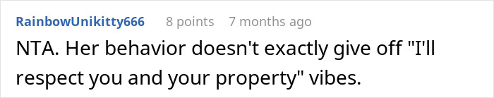 Screenshot of a Reddit comment discussing a woman considering canceling a friend&rsquo;s holiday booking after harassment.