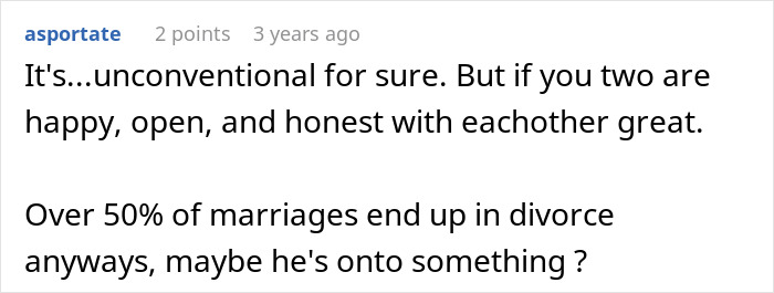 Comment on unconventional marriage choice, highlighting robotically calculated decision valuing brains over heart.