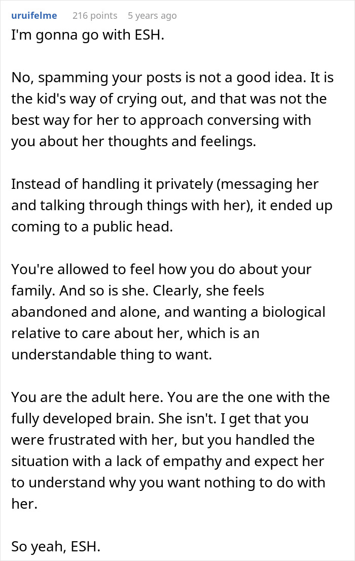 Screenshot of an online post discussing family conflict and a stalker half-sis airing dirty laundry publicly. Screenshot of an online post discussing family conflict and a stalker half-sis airing dirty laundry publicly.