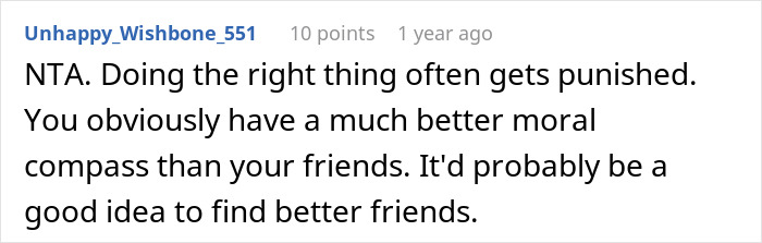 Screenshot of a forum comment discussing a woman unable to hold her friend&rsquo;s heavy secret before the wedding.