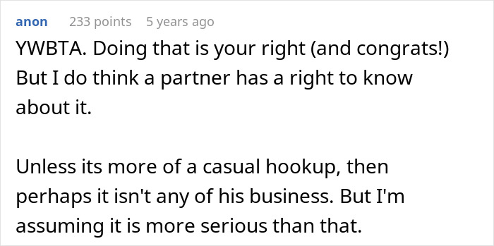 Text post discussing a woman debating whether to hide artificial insemination plans from a date while wanting to be a mother.