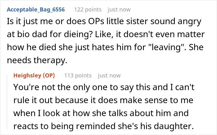 Conversation between a bride and her bratty sister about the bride refusing mom&rsquo;s hubby to walk her down the aisle.