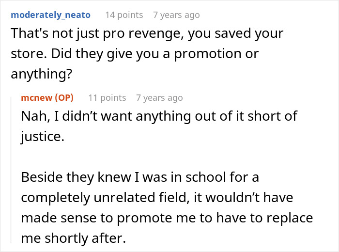 Screenshot of a forum discussion about a pet store manager caught defrauding the store through employee observations and a paper trail.