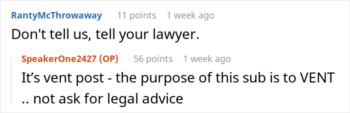 Reddit comments discussion about a wife turned mean once she got money, emphasizing venting over legal advice.