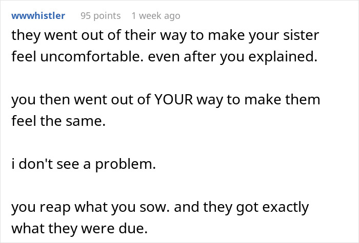 Text post discussing making an autistic sister feel easier amid objections to relationships from parents.