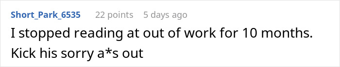 Screenshot of a Reddit comment where a user criticizes a lazy guy for being called out by his girlfriend.