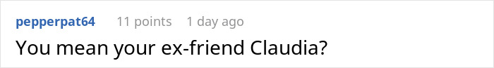 Screenshot of an online comment discussing a friend asked to babysit and then going missing for hours. Screenshot of an online comment discussing a friend asked to babysit and then going missing for hours.