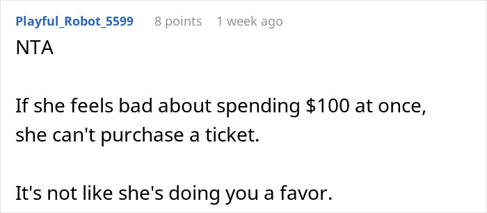 Screenshot of a forum comment discussing selling a ticket due to a friend refusing to pay back money owed. Screenshot of a forum comment discussing selling a ticket due to a friend refusing to pay back money owed.