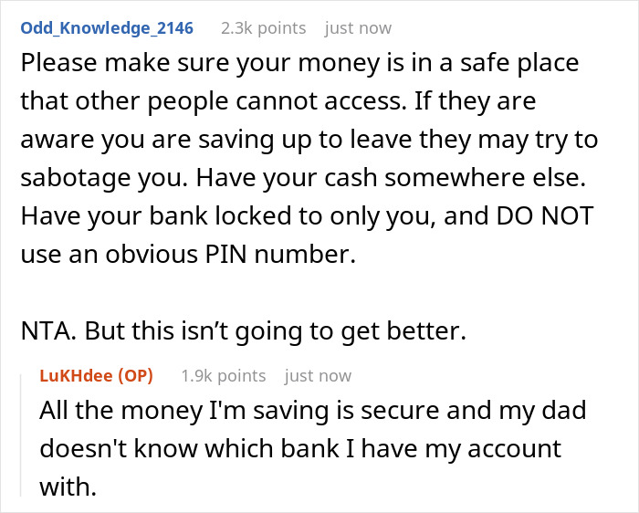 Reddit user warns about securing money while teen plans to ditch babysitting half siblings in a tricky family situation.