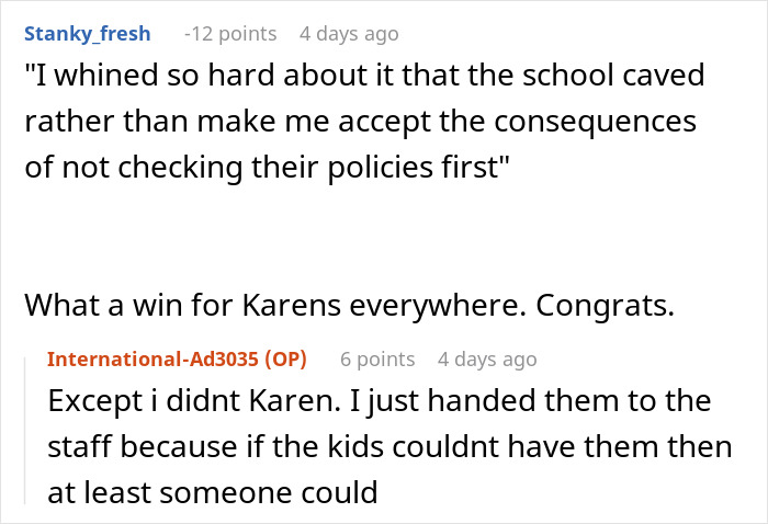 Comment thread discussing a mom baking cupcakes for her son’s birthday and the unexpected reaction from the school. Comment thread discussing a mom baking cupcakes for her son’s birthday and the unexpected reaction from the school.