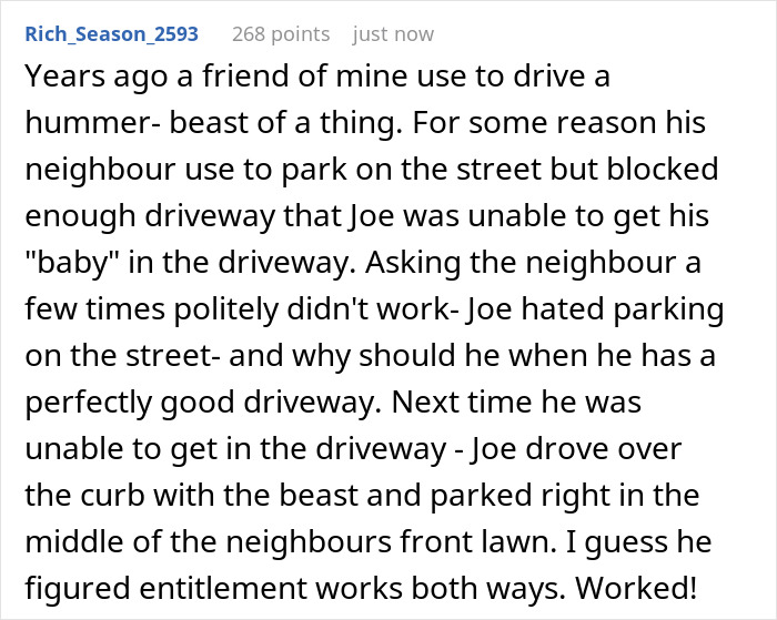Nurse comes home from 12HR shift to find neighbor using her driveway causing confrontation and frustration.