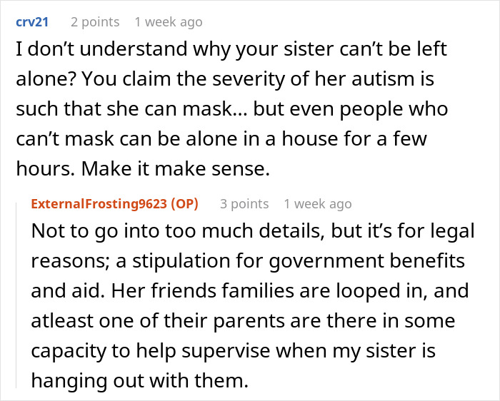 Reddit conversation about a man pranking girlfriend's parents to ease autistic sister's comfort, facing relationship objections.