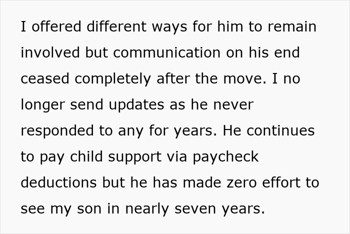 Text about husband’s abandoned son and child support payments after years of no communication from father Text about husband’s abandoned son and child support payments after years of no communication from father
