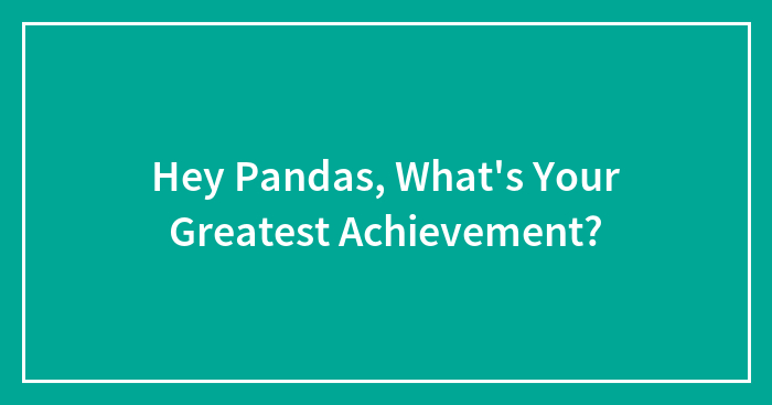 Hey Pandas, What’s Your Greatest Achievement? (Closed)