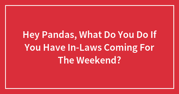 Hey Pandas, What Do You Do If You Have In-Laws Coming For The Weekend?