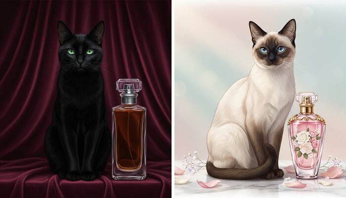 If Perfumes Were Cats: My Fun Visual Experiment (4 Pics)