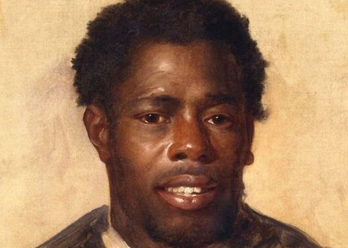 Portrait of Billy, an enslaved man from the American Revolution, featured in history anecdotes about unique past events.
