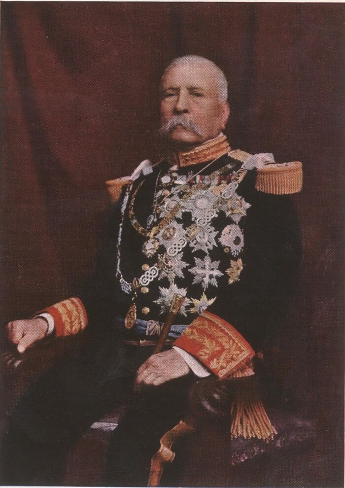 Portrait of a historical figure in a decorated military uniform, illustrating history anecdotes about notable past events.