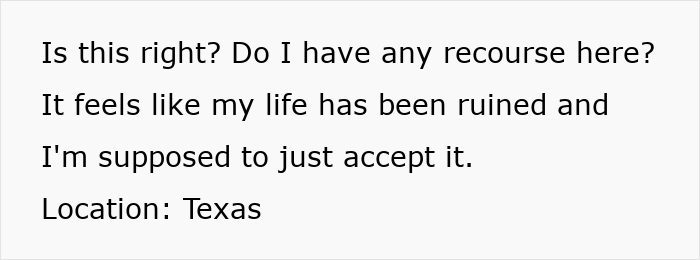 Man proven not guilty of a crime but still facing consequences and seeking recourse from Texas location.
