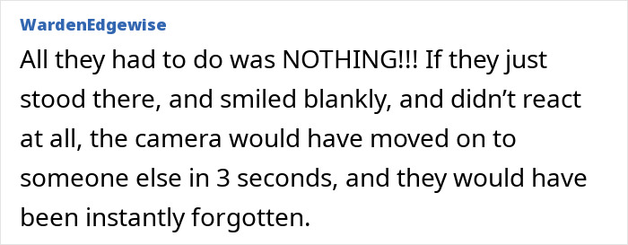 Comment discussing how ignoring the Coldplay KissCam event could have made it quickly forgotten.