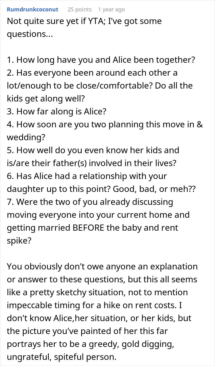 Text excerpt discussing a man defending his daughter&rsquo;s room from his fianc&eacute;e, highlighting family and relationship tensions.