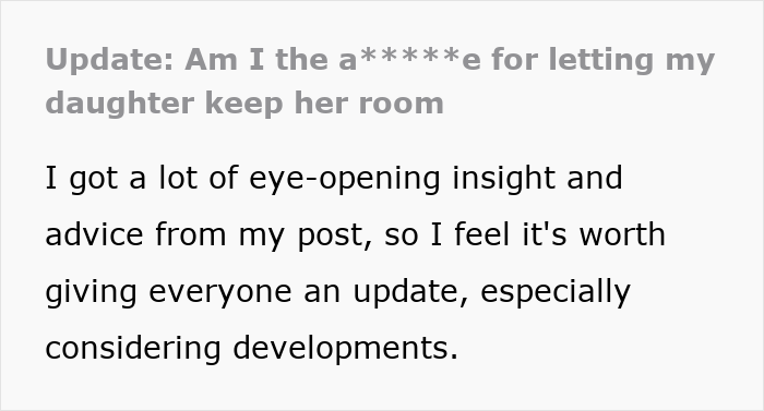 Text post about a man defending his daughter&rsquo;s room and choosing her over his fianc&eacute;e and their future together.