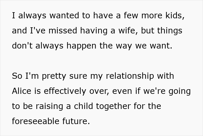 Man defending his daughter&rsquo;s room, choosing her over his fianc&eacute;e and their future together, text on white background.