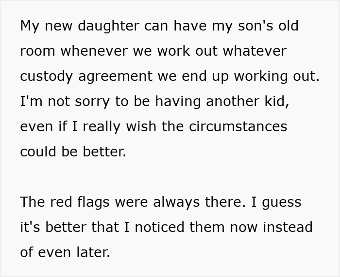 Man defending daughter's room from fianc&eacute;e, prioritizing daughter over their future and custody disagreements.
